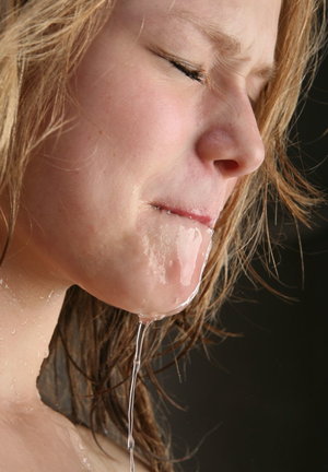 18 year old schoolgirl Kharlie Stone taking cumshot from big cock